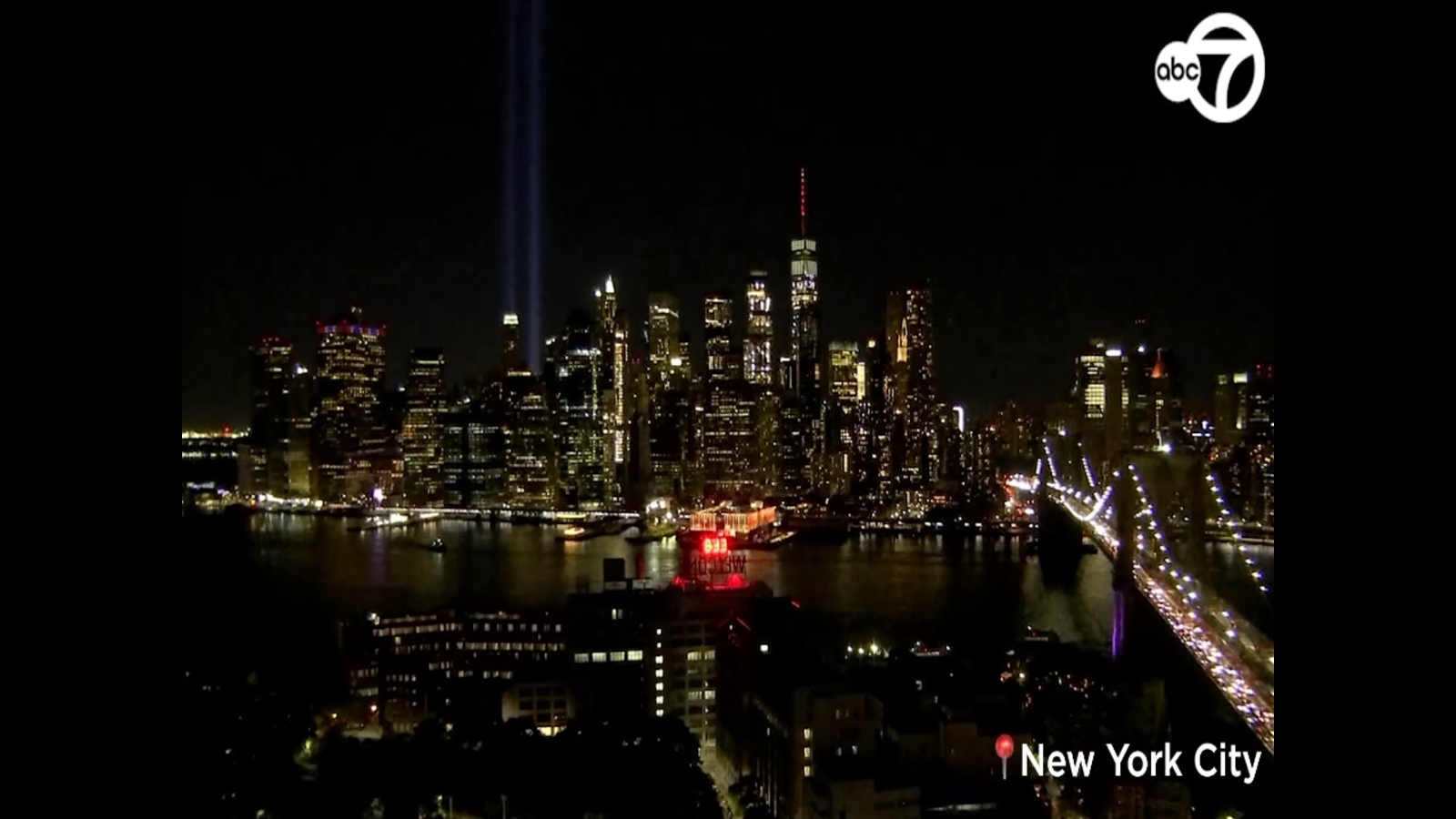 Blue lights shine over New York City as 'Tribute in Light' preparations