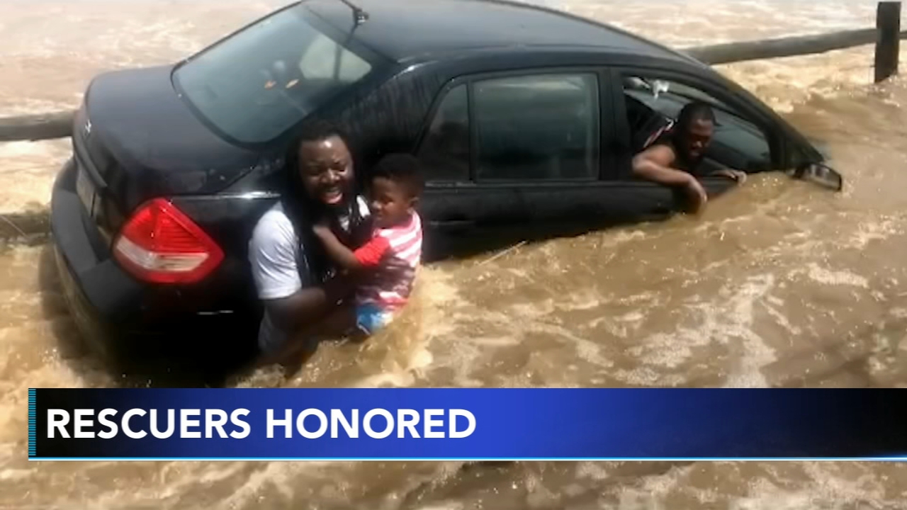Strangers Who Rescued Father and Four Kids from Flood Waters Honored