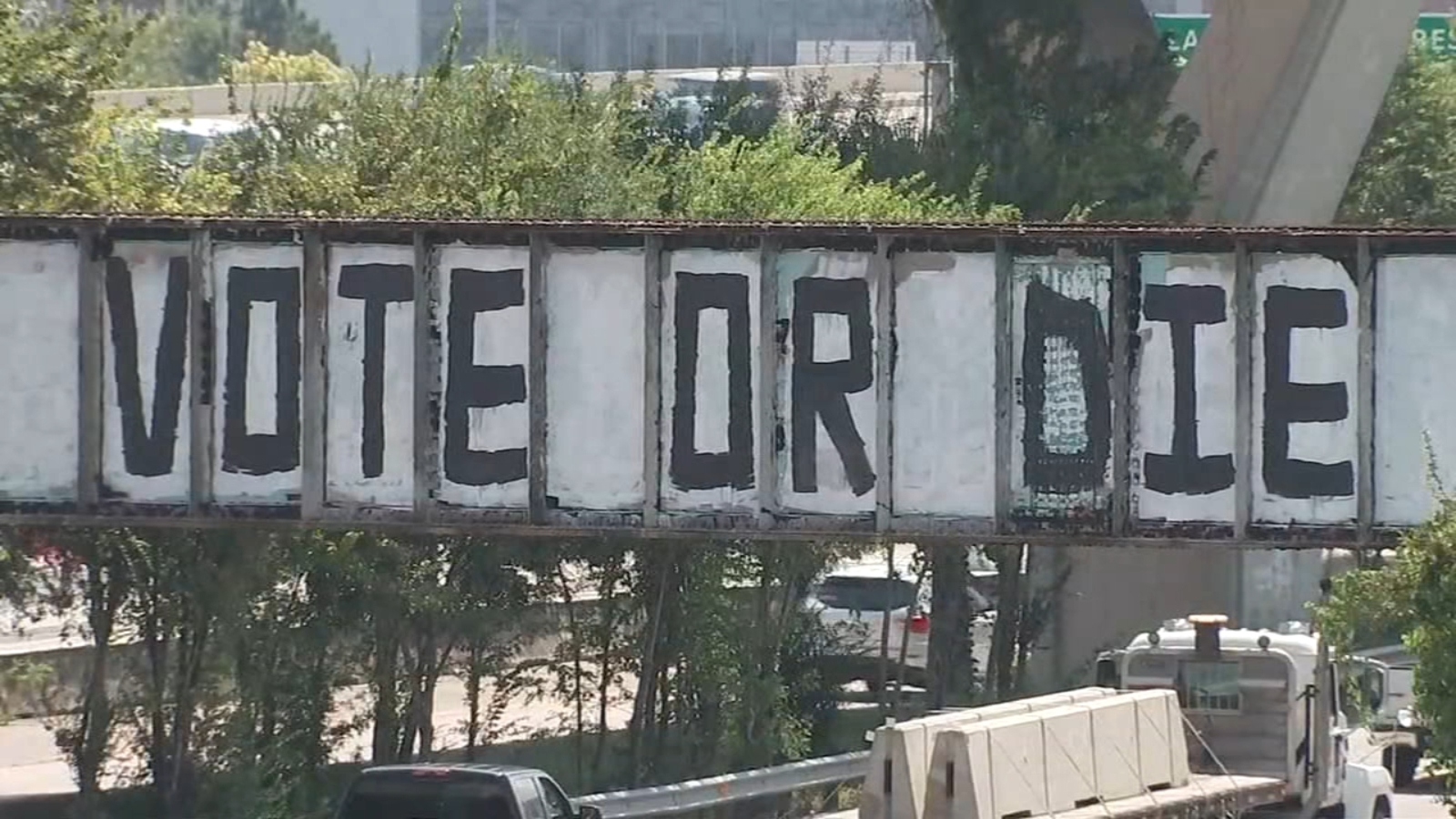 Iconic Houston 'Be Someone' graffiti painted over with VOTEORDIE
