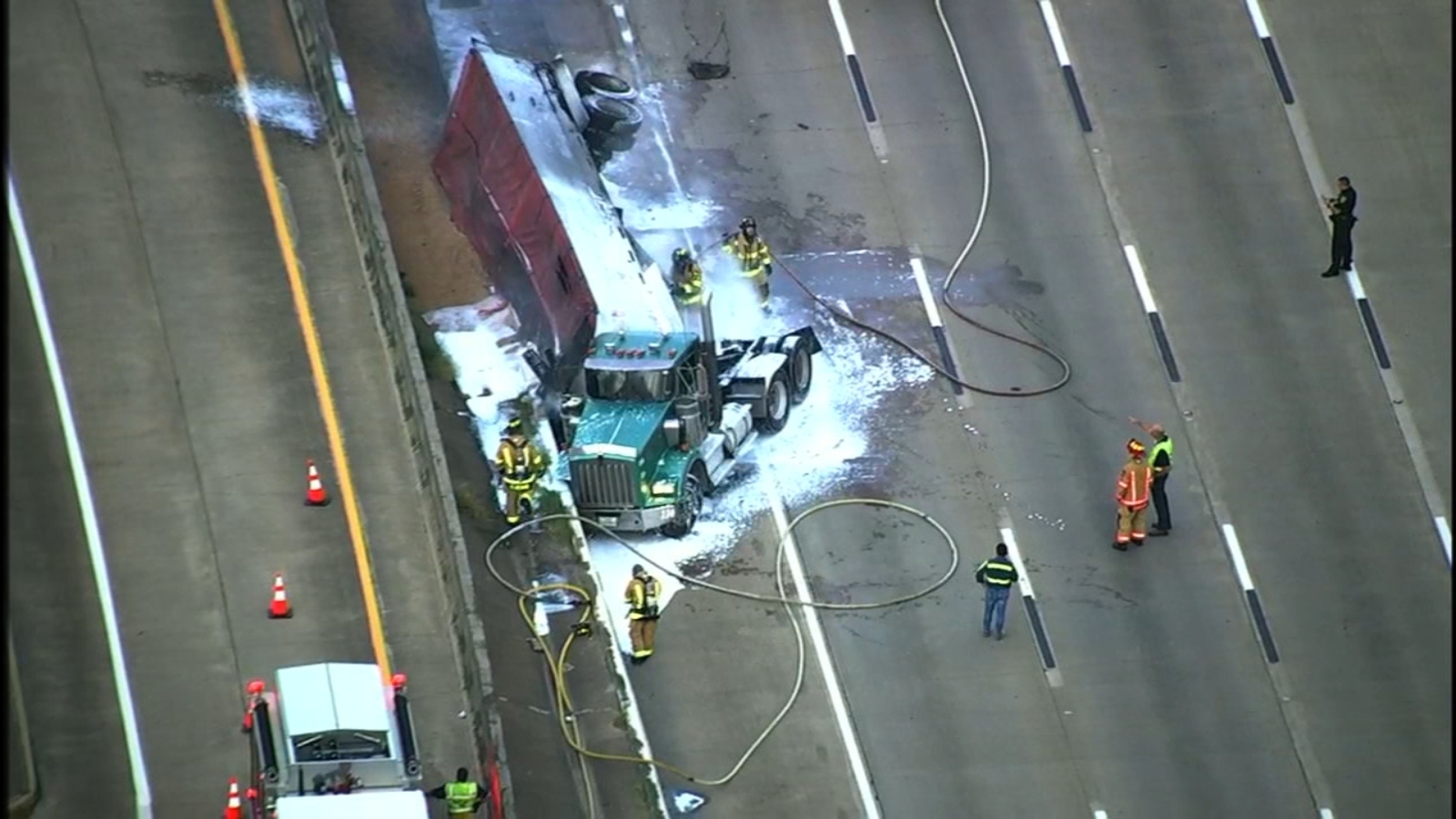 Houston Traffic Sand truck crash blocks I69 inbound at Highway 6 ABC13 Houston