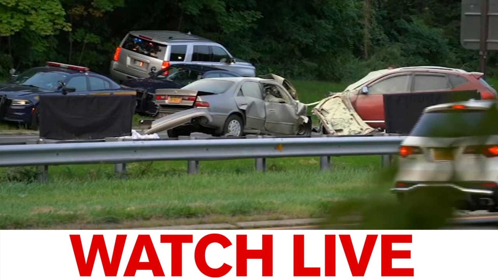 4 dead, 1 critical in wrongway headon crash on Southern State Parkway