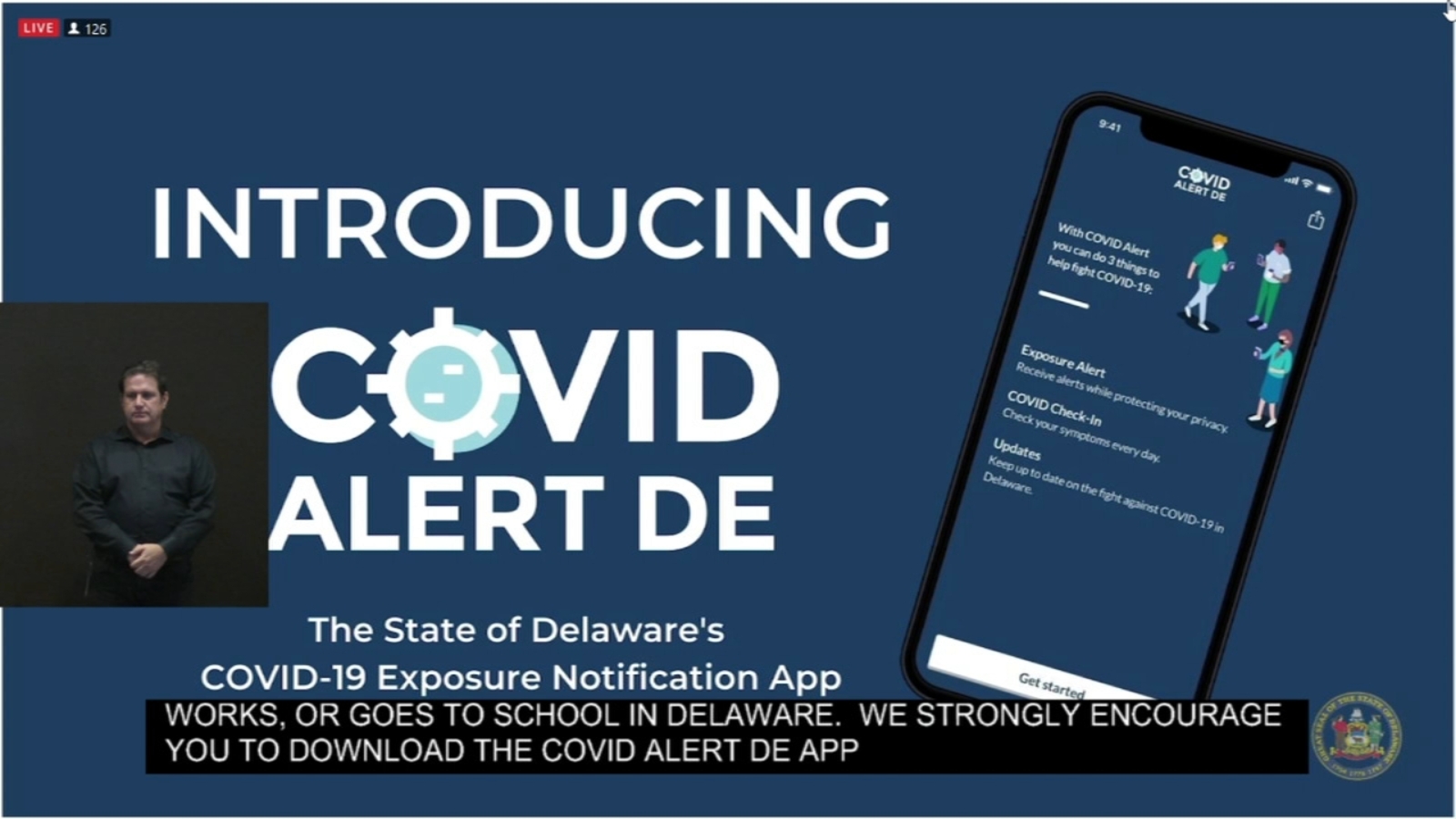 COVID19 in Delaware State launches COVID Alert DE app to stop virus