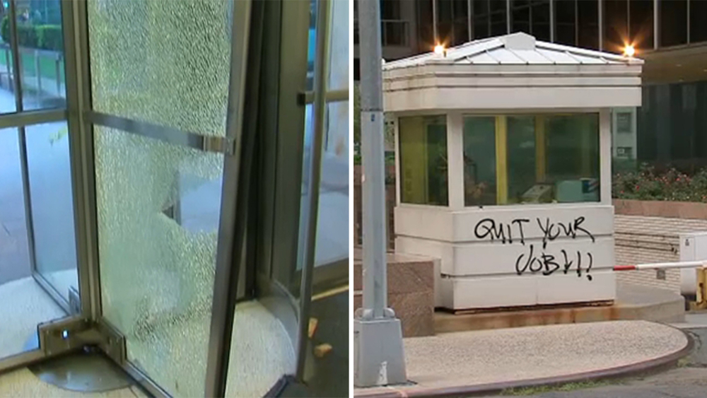 Federal building vandalized during 'Abolish ICE' rally