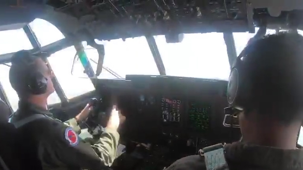 Lightning strikes Hurricane Hunter during TD22 mission