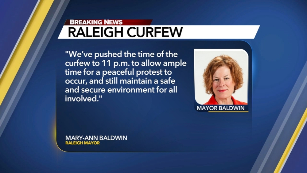 Raleigh mayor issues 11 p.m. curfew ahead of planned social justice demonstrations downtown