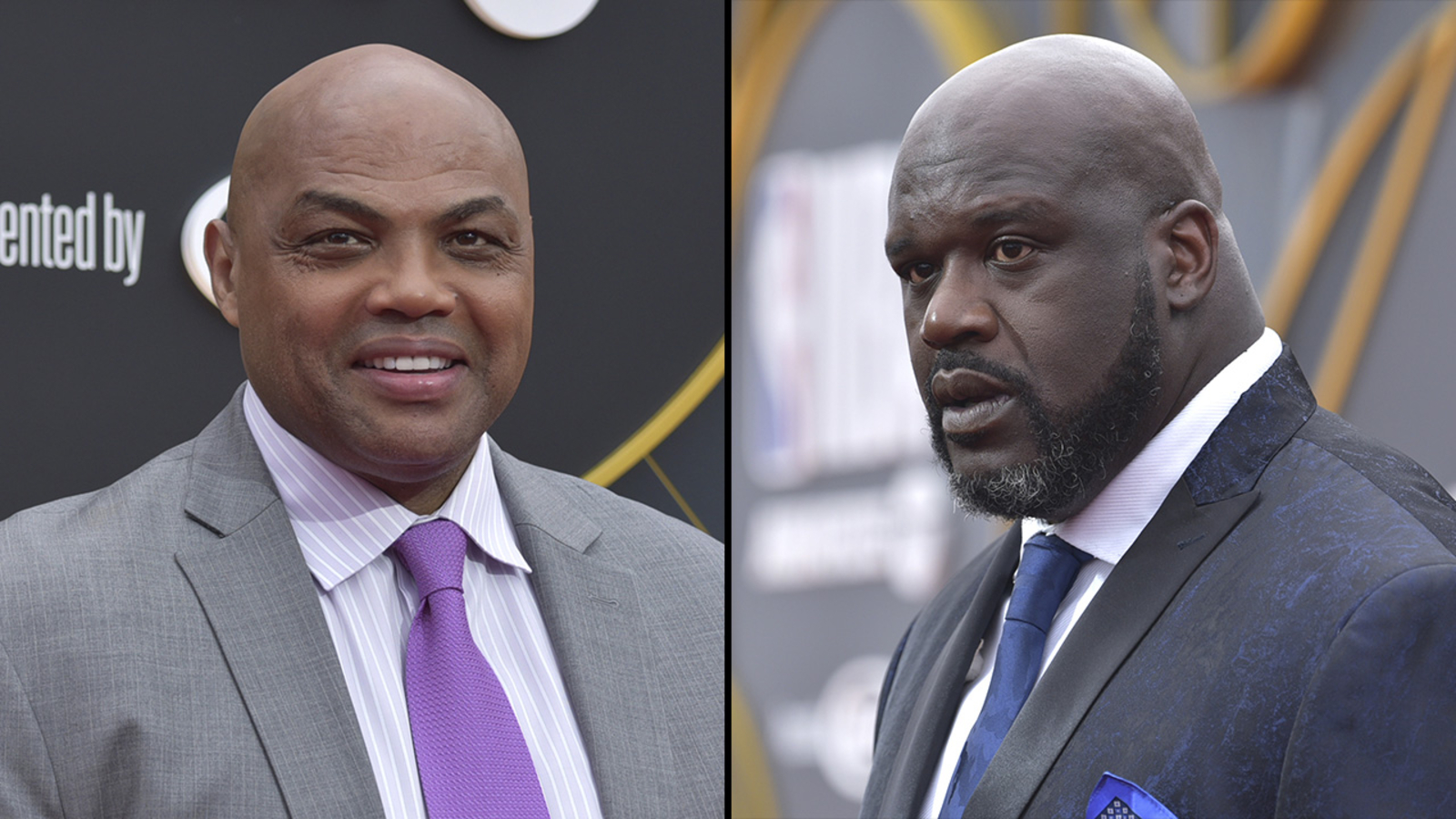 Charles Barkley wore a blue monstrosity of a jacket out of Shaq's closet 