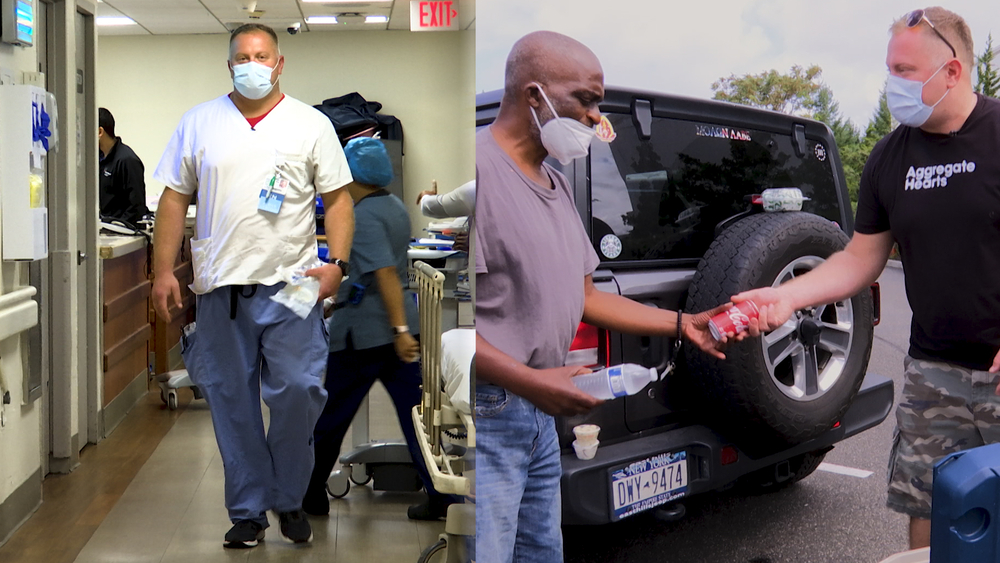 Formerly homeless nurse collects food and supplies for the homeless