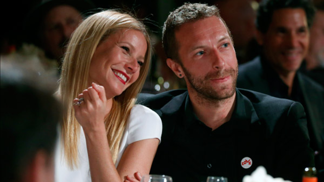 Gwyneth Paltrow, left, and Chris Martin are seen at the 3rd Annual Sean Penn & Friends HELP HAITI HOME Gala on Saturday, Jan. 11, 2014 at the Montage Hotel in Beverly Hills, Calif.