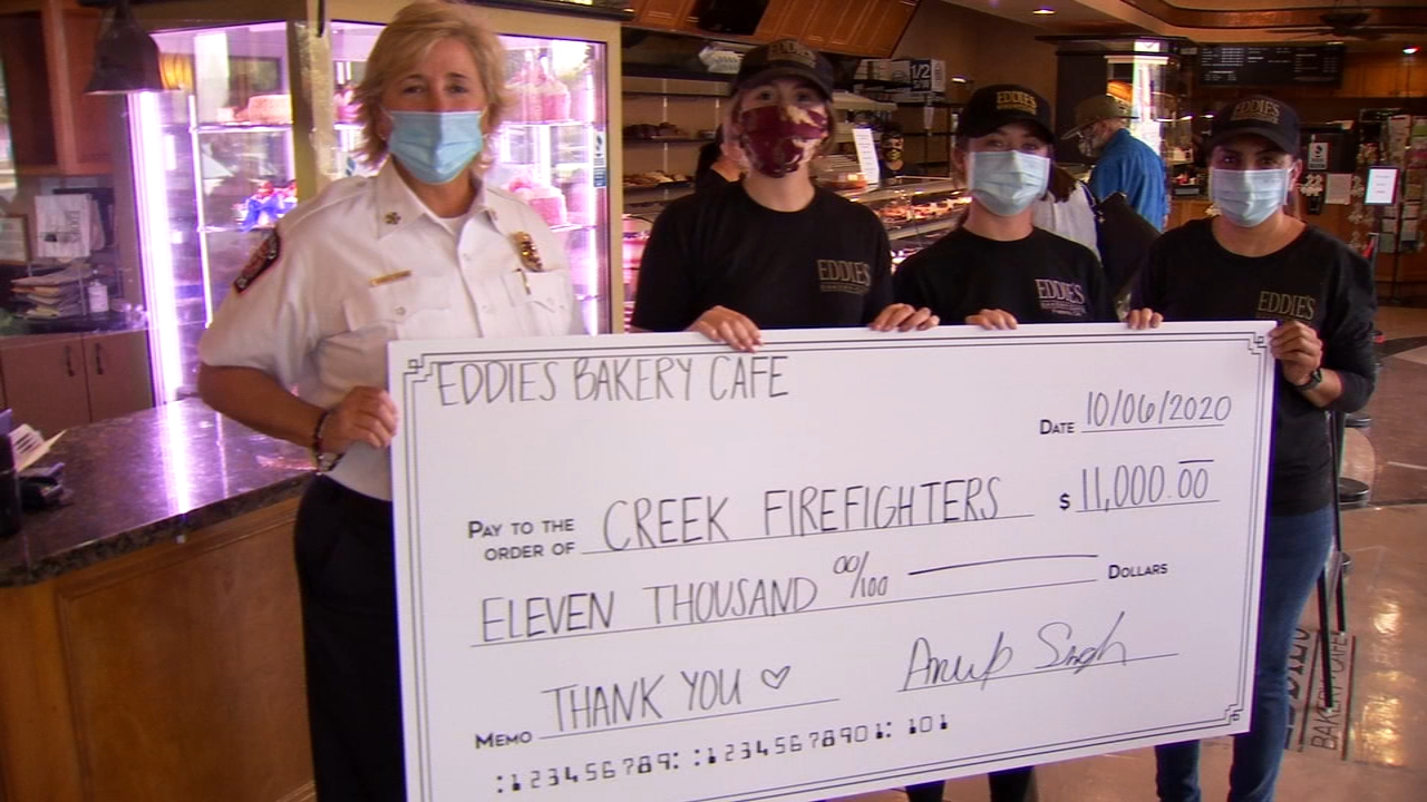 Eddie's Bakery donates $11,000 from cookie sales to Fresno Fire Department