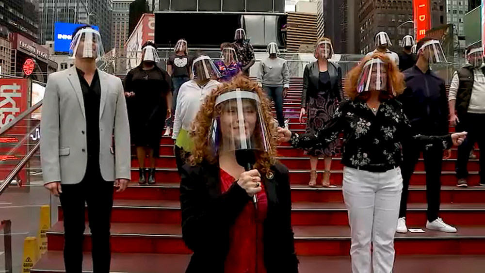 'A Moment for Broadway': Stars turn out for pop-up event