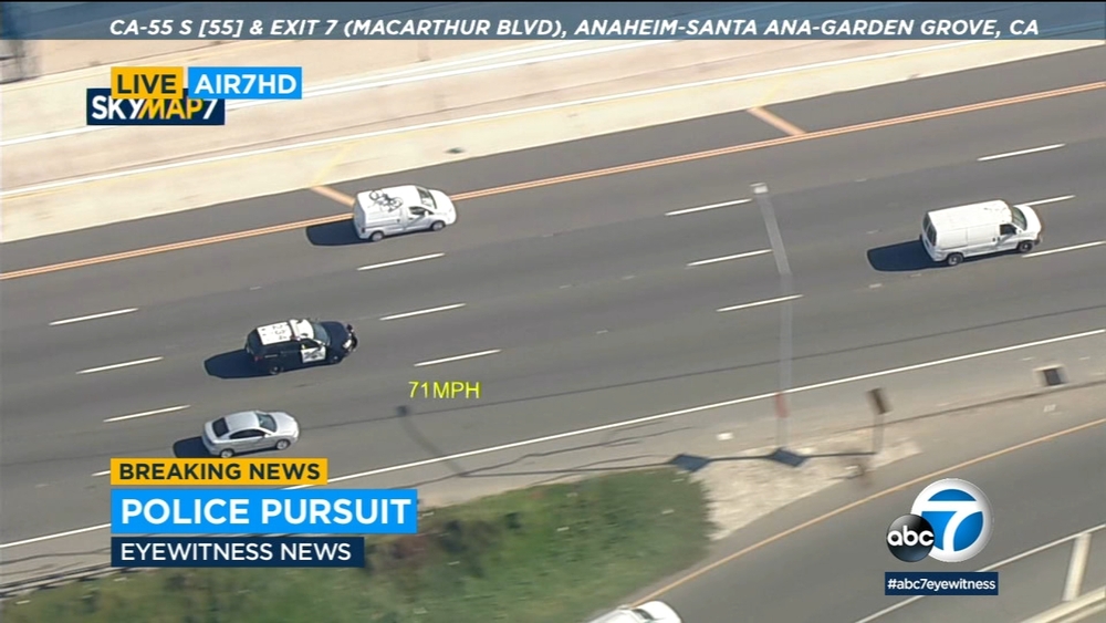 Driver in stolen van surrenders after OC chase