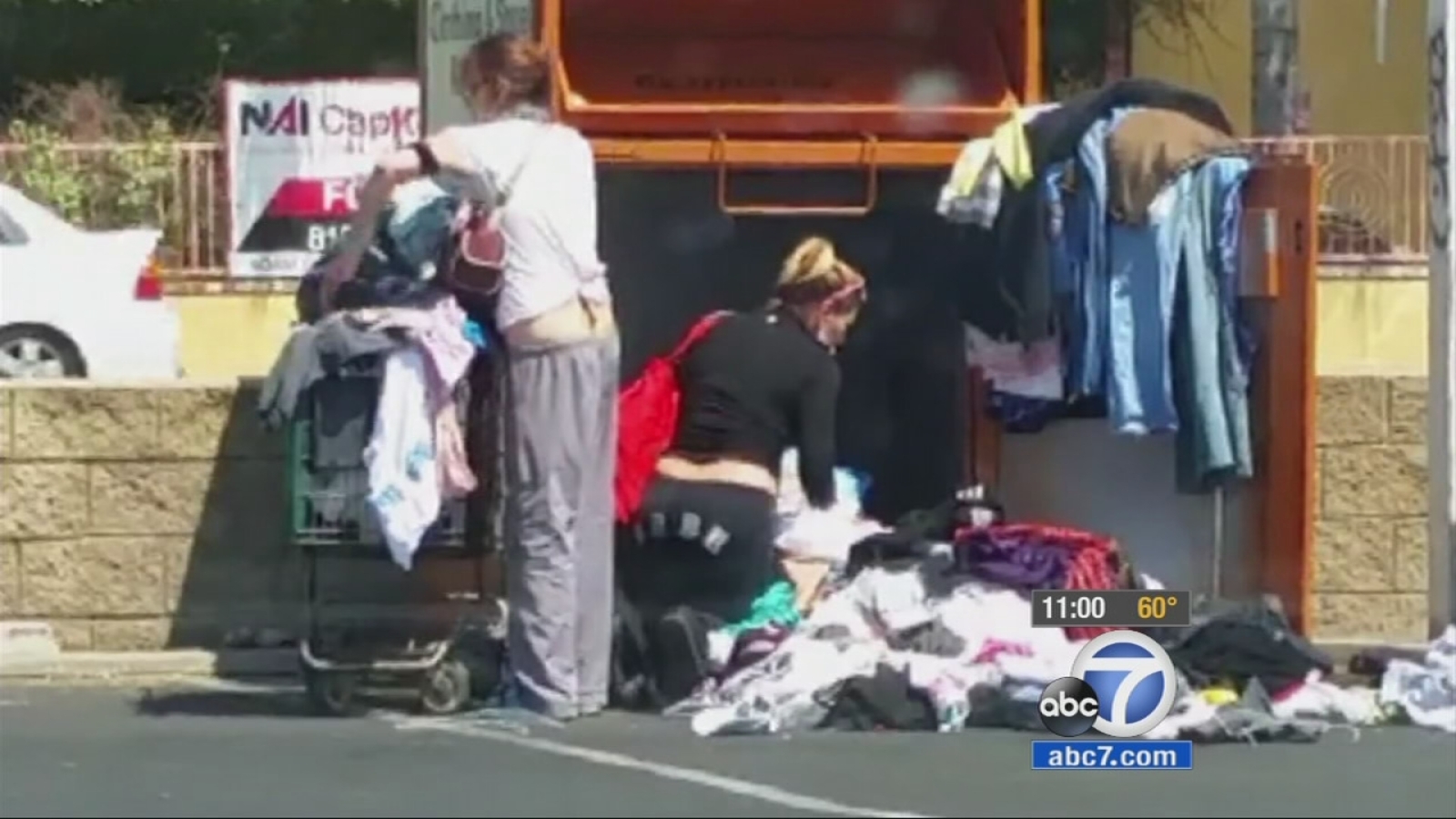 Thieves caught stealing from donation bin for homeless children ABC7