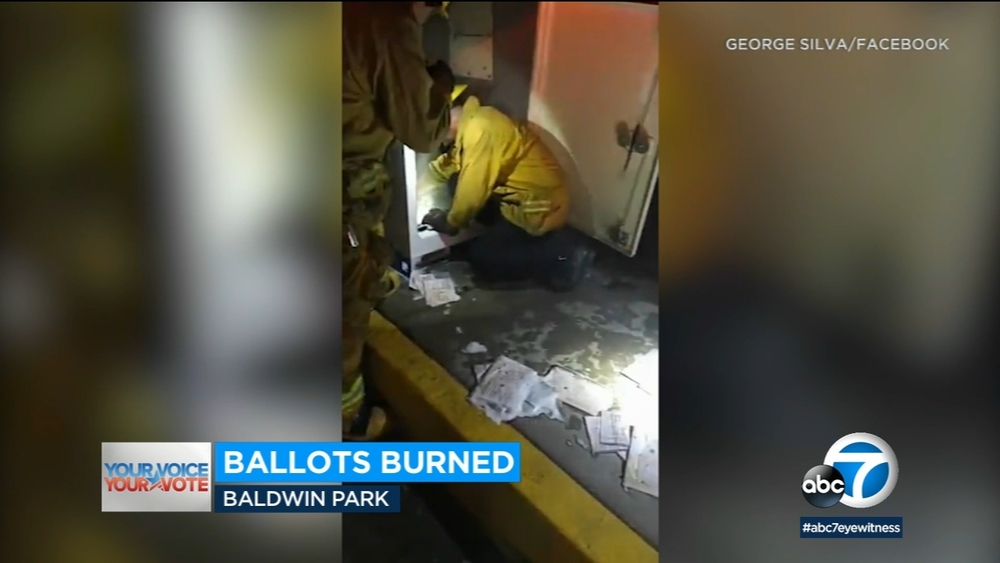 Fire intentionally set inside ballot box in Baldwin Park, officials say