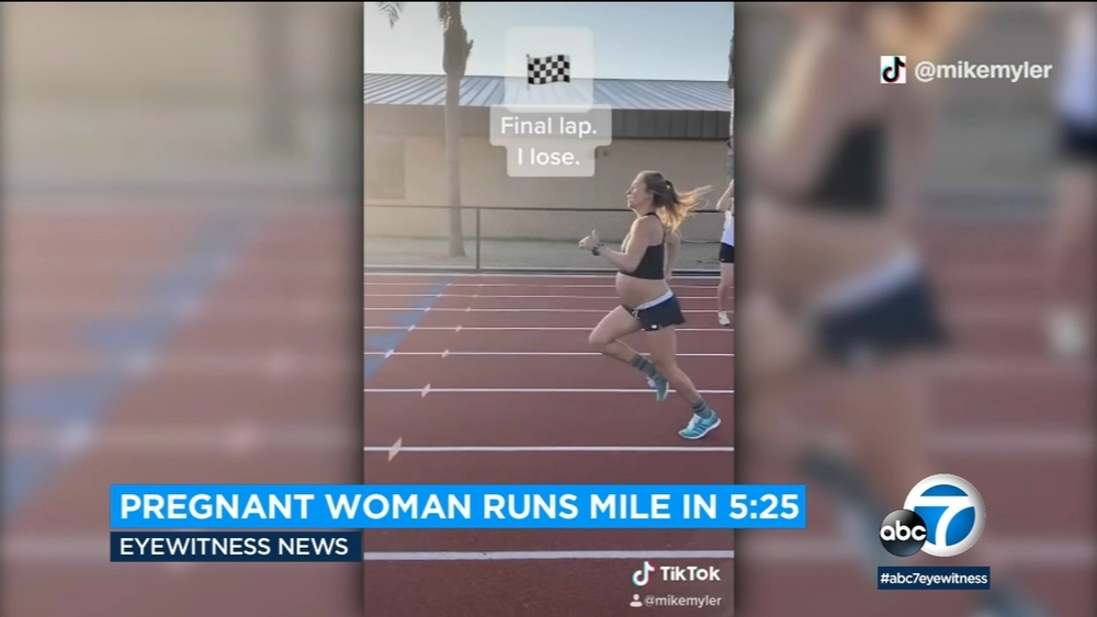 CA woman runs 5:25-minute mile while 9 months pregnant