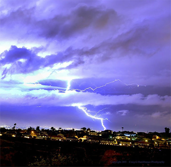 ABC7 viewer Craig G Harshbarger shared this photo on Instagram of lightning in Whittier Hills on Thursday night.