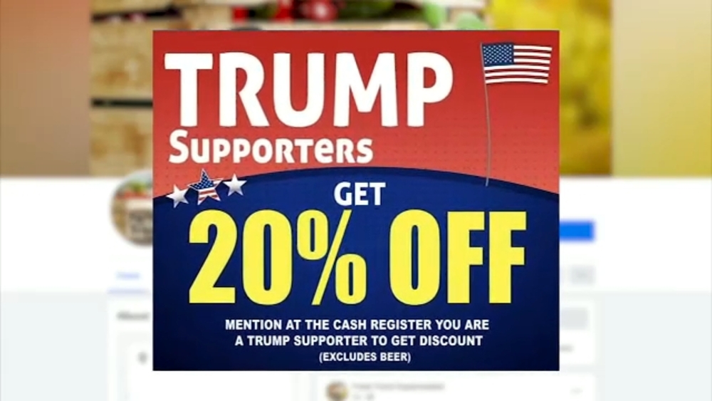 LI grocery store ad offers 20% off for Trump supporters
