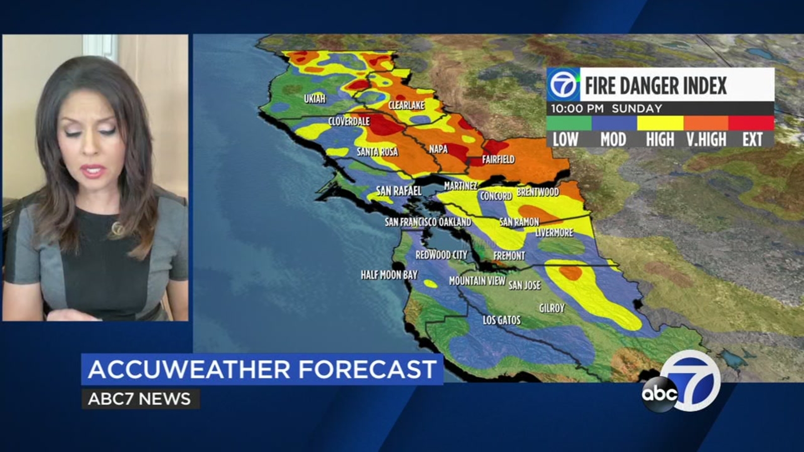 San Francisco Bay Area AccuWeather forecast Lighter winds overnight
