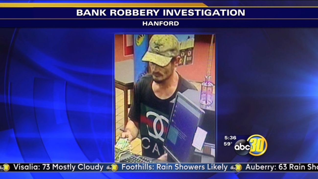 Hanford bank robbery suspect