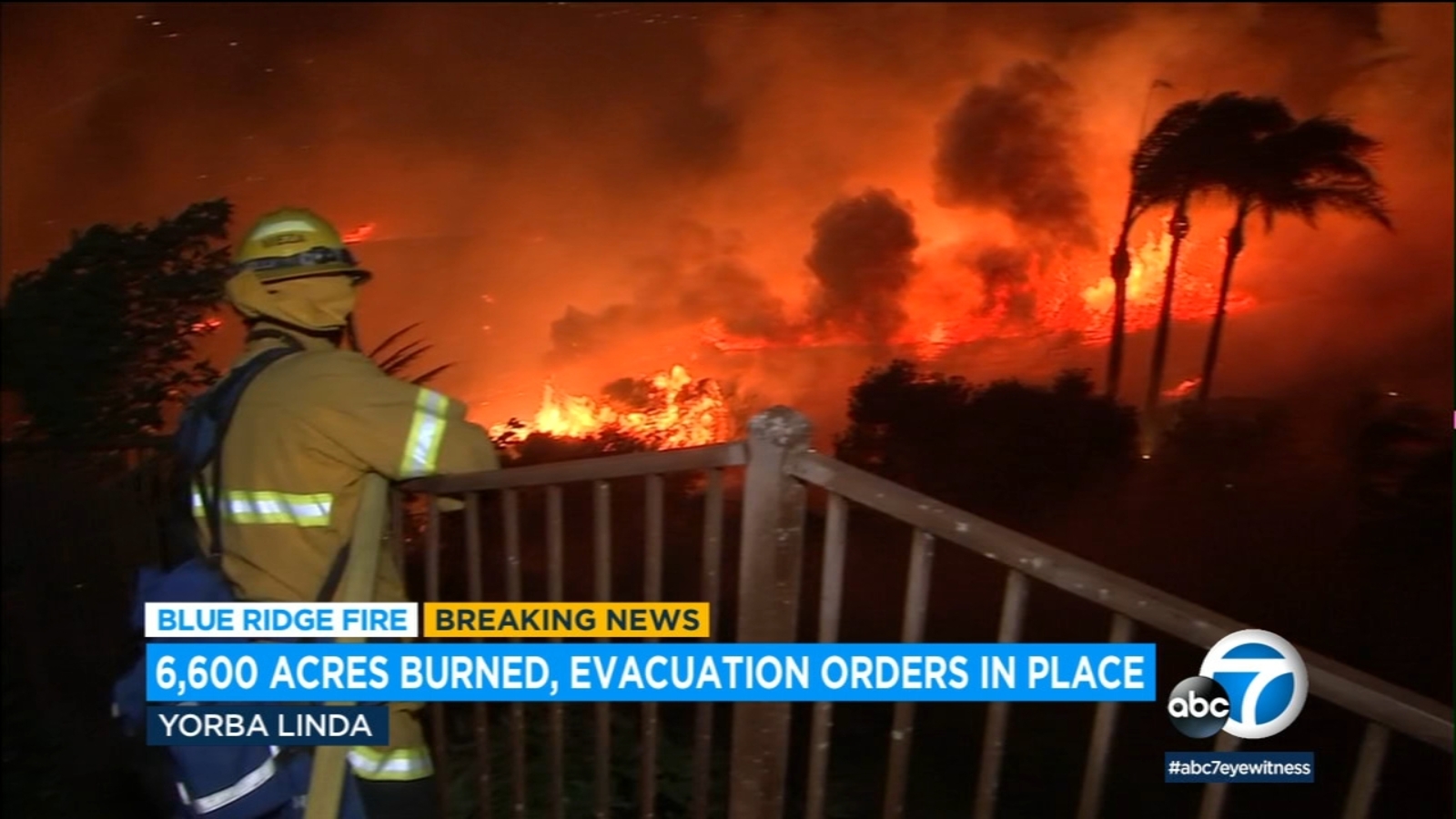 Blue Ridge Fire: Thousands forced to evacuate as wind-driven blaze ...