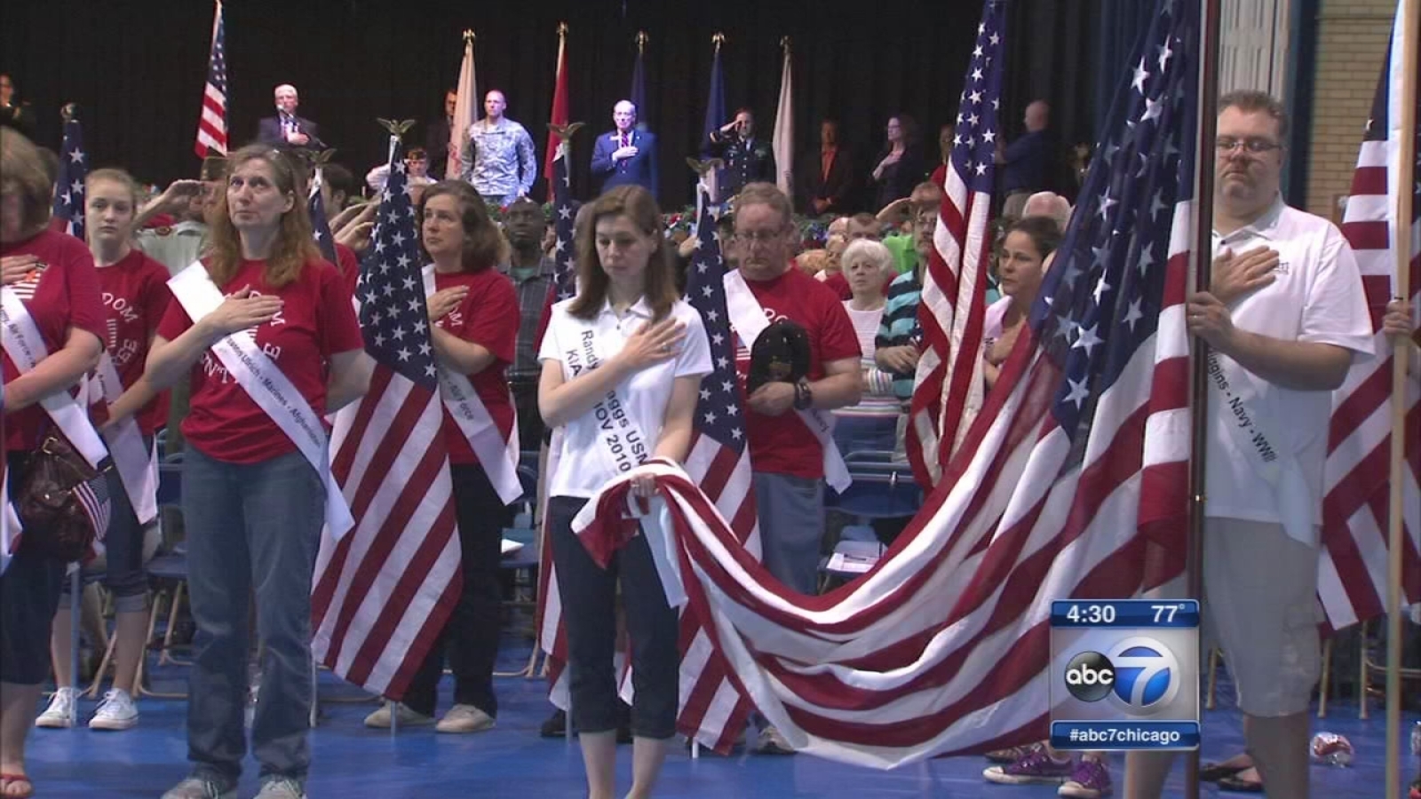 Ceremony replaces rained out parade in Arlington Heights ABC7 Chicago