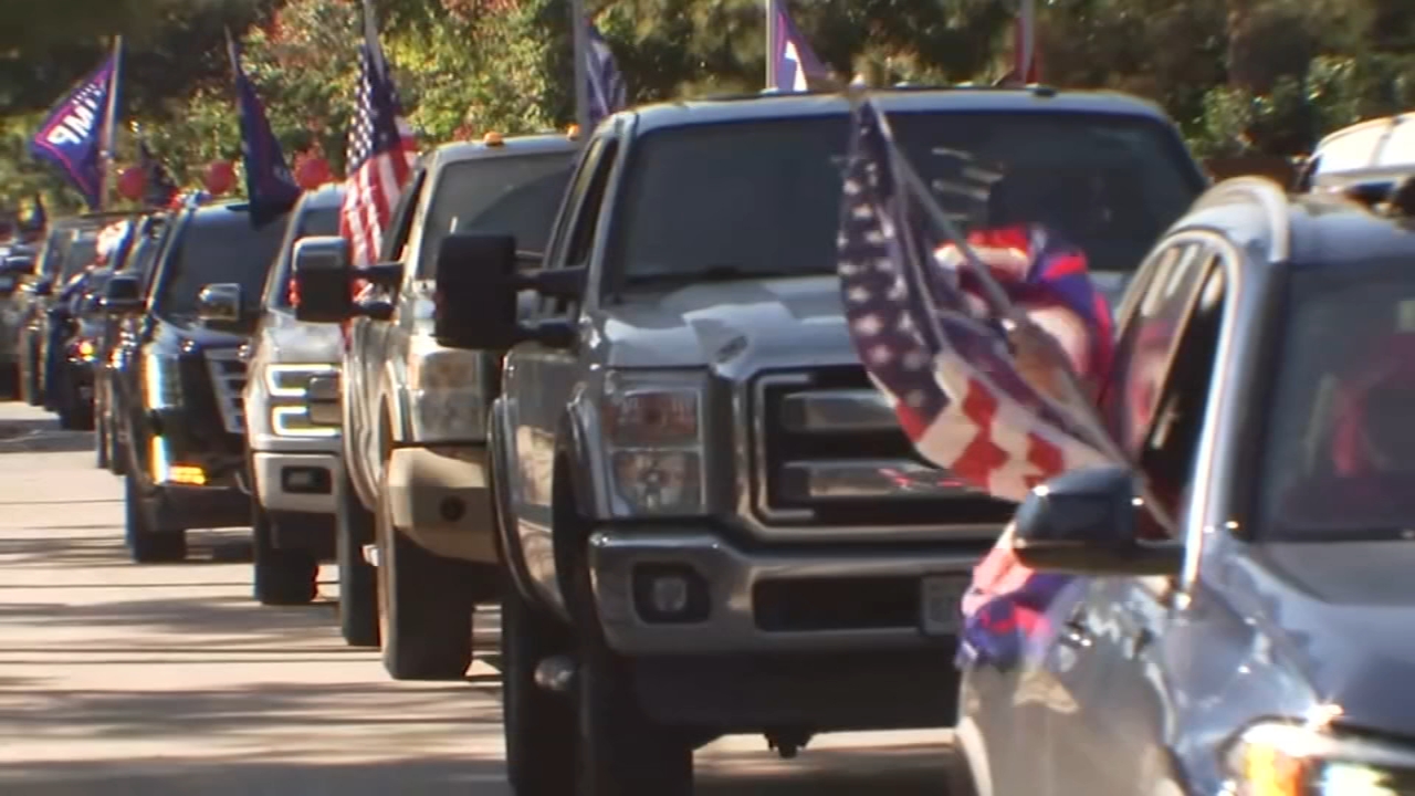 Hundreds ride in President Trump parade on Memorial Drive
