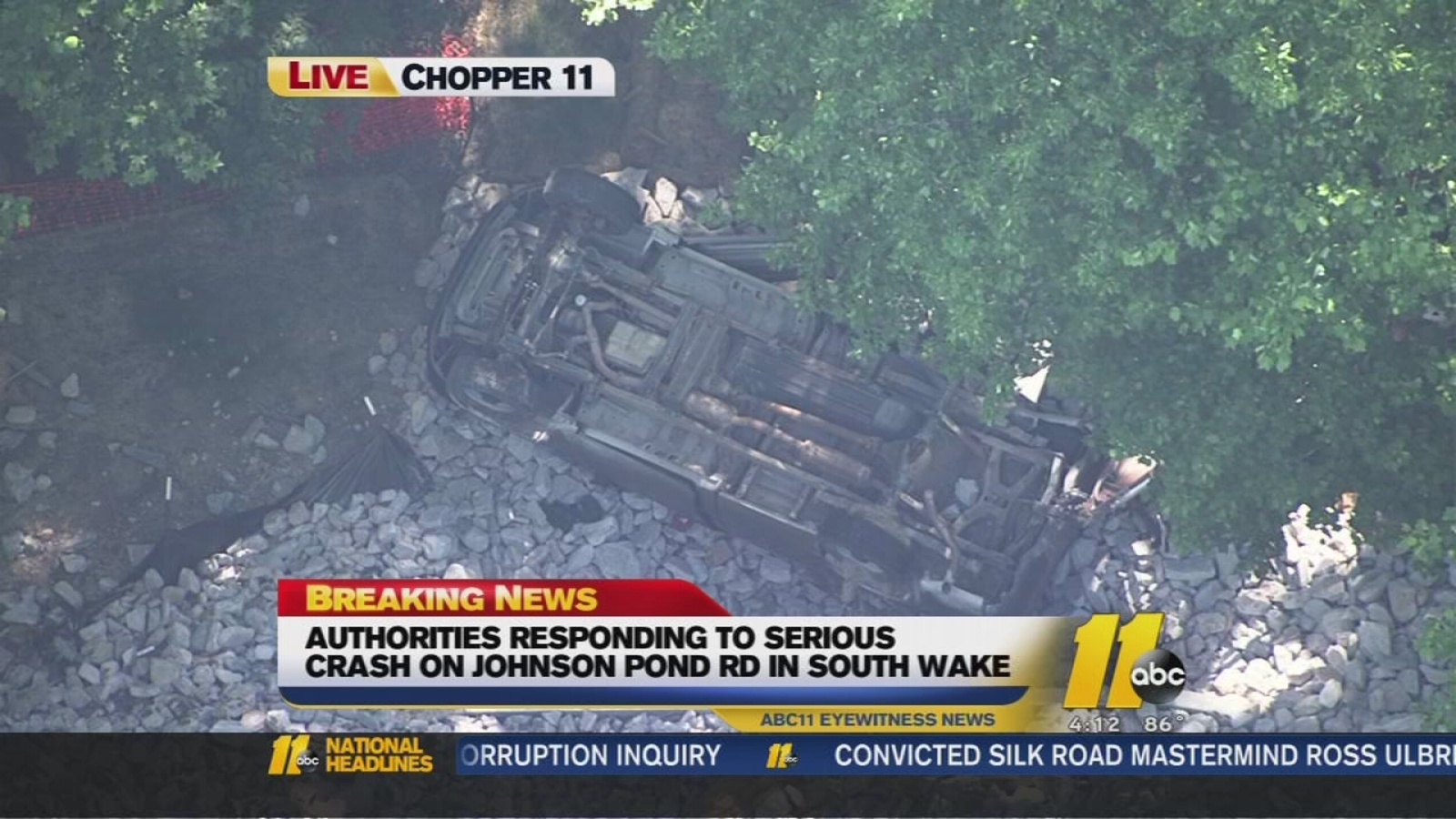 Vehicle flipped in southern Wake County ABC11 RaleighDurham