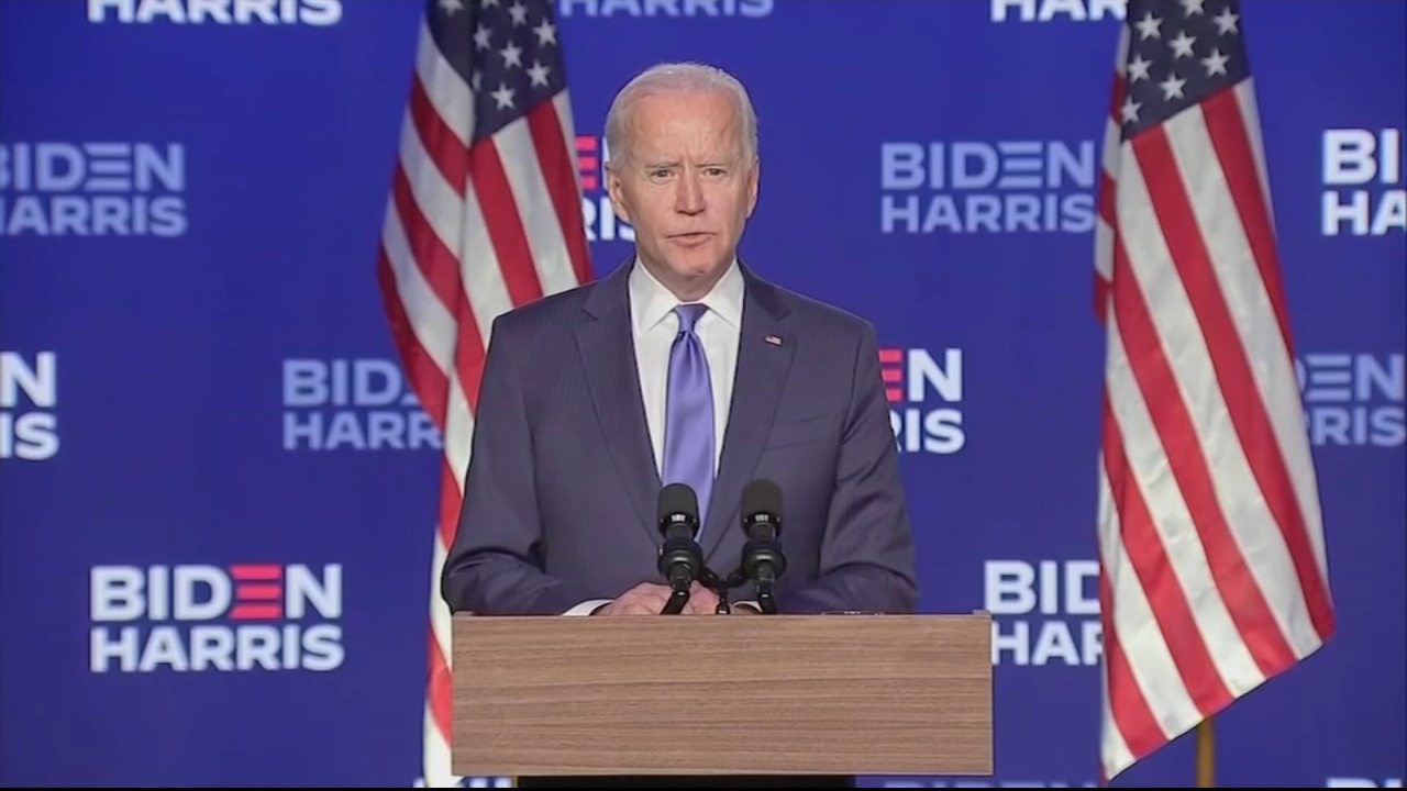 Joe Biden speaks Friday night as ballot counting continues