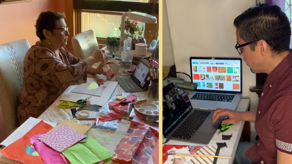 Senior citizens cope with isolation through art
