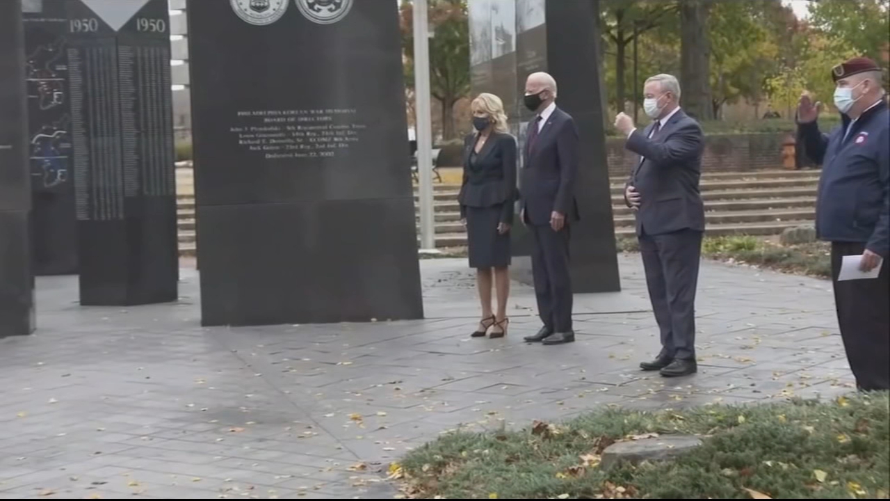 President-elect Biden observes Veterans Day in Philly; Trump appears at Arlington
