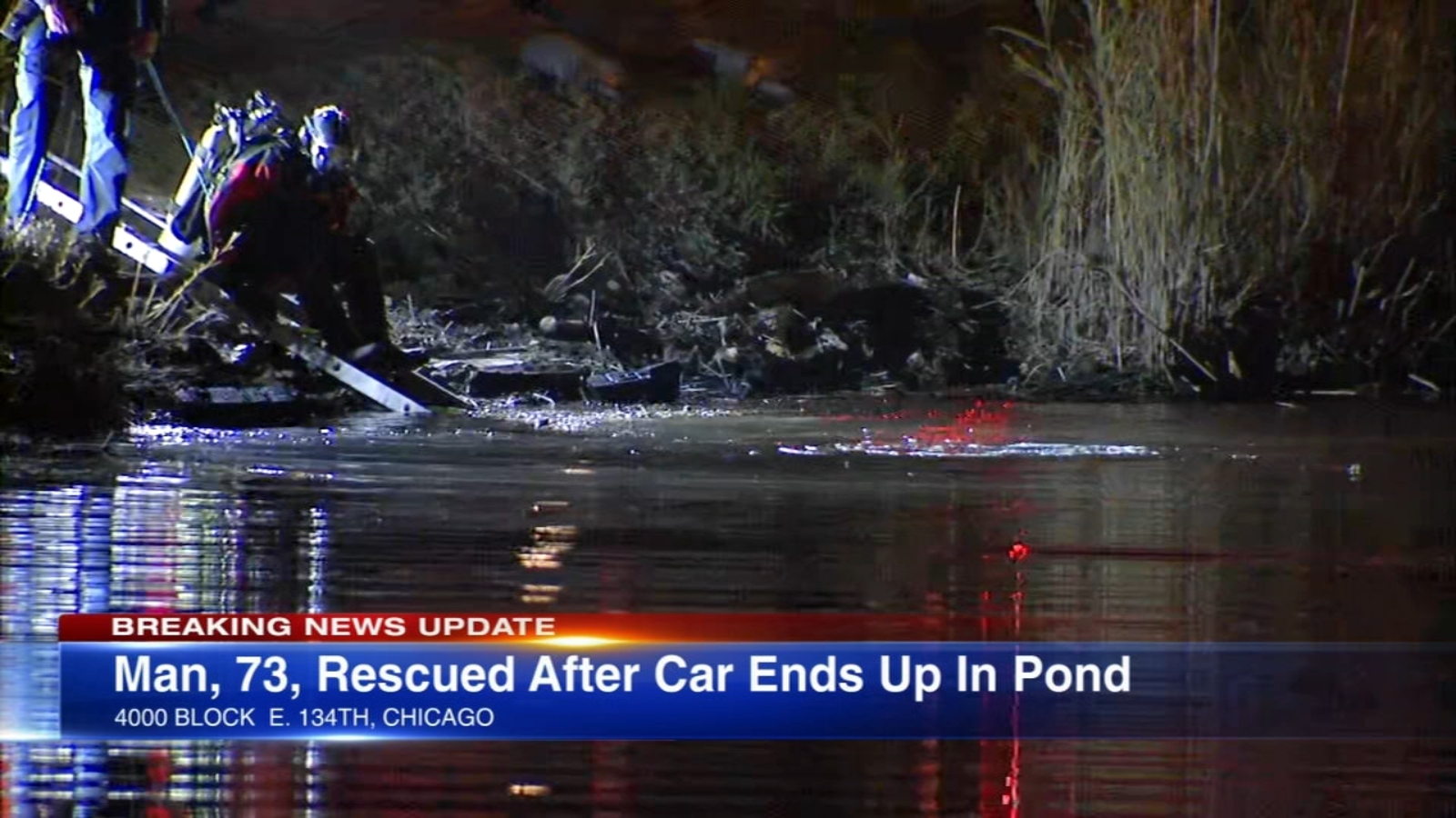 Chicago police rescue man, 73, after car crashes into pond in Hegewisch ...