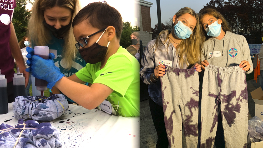 Tie-dying joggers encourage children with autism to volunteer