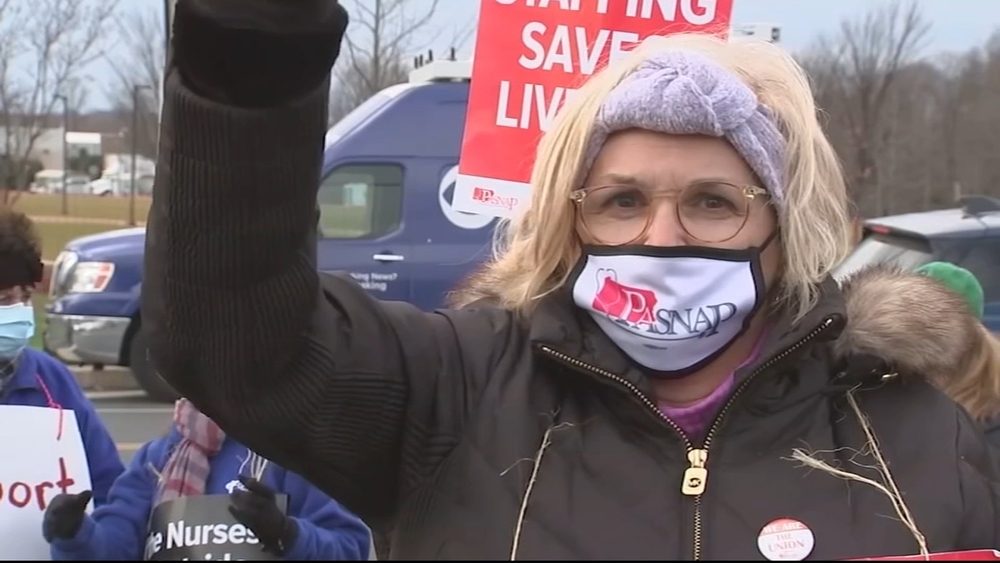Nurses strike enters second day in Bucks County