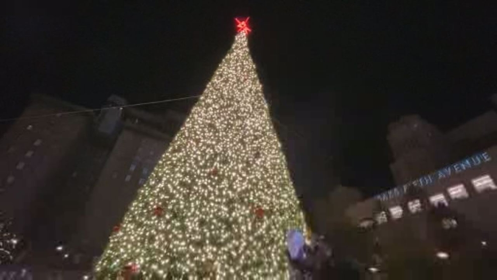 Macy's lights 'Great Tree' in private ceremony at SF's Union Square