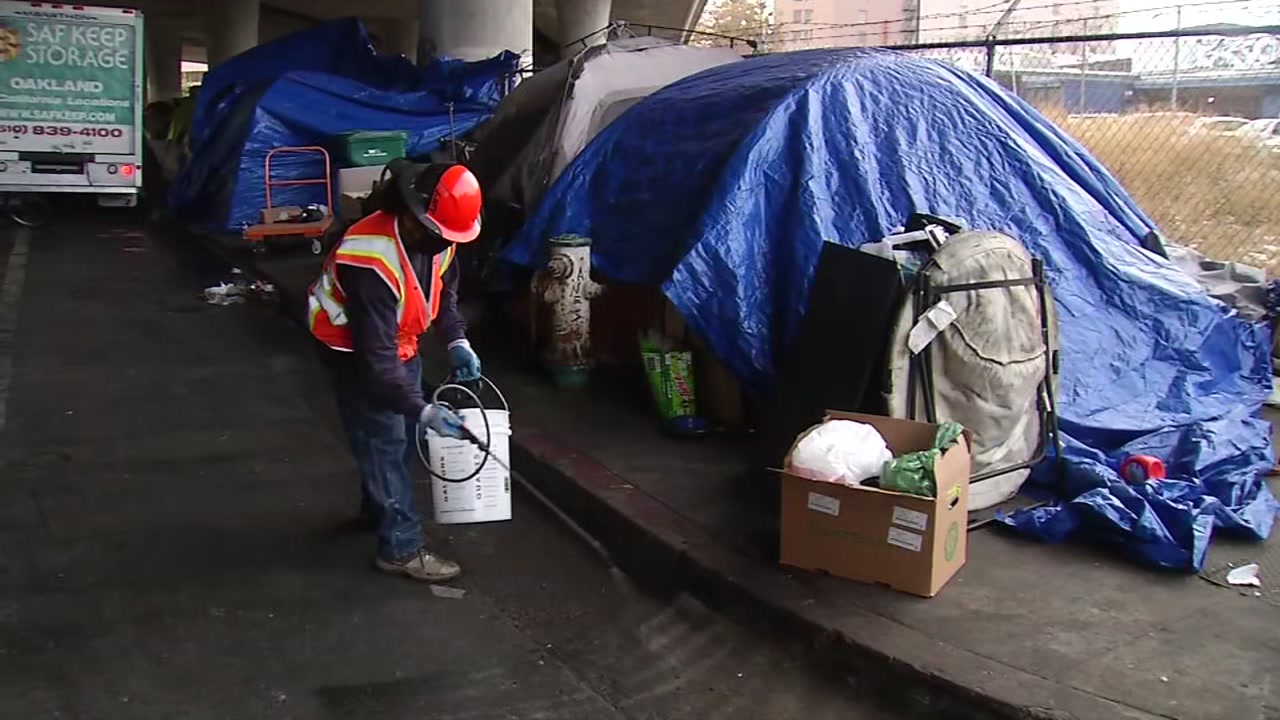 Oakland nonprofit crew cleans up, disinfects homeless camps