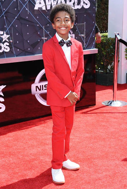 Miles Brown arrives at the BET Awards at the Microsoft Theater on Sunday, June 28, 2015, in Los Angeles.