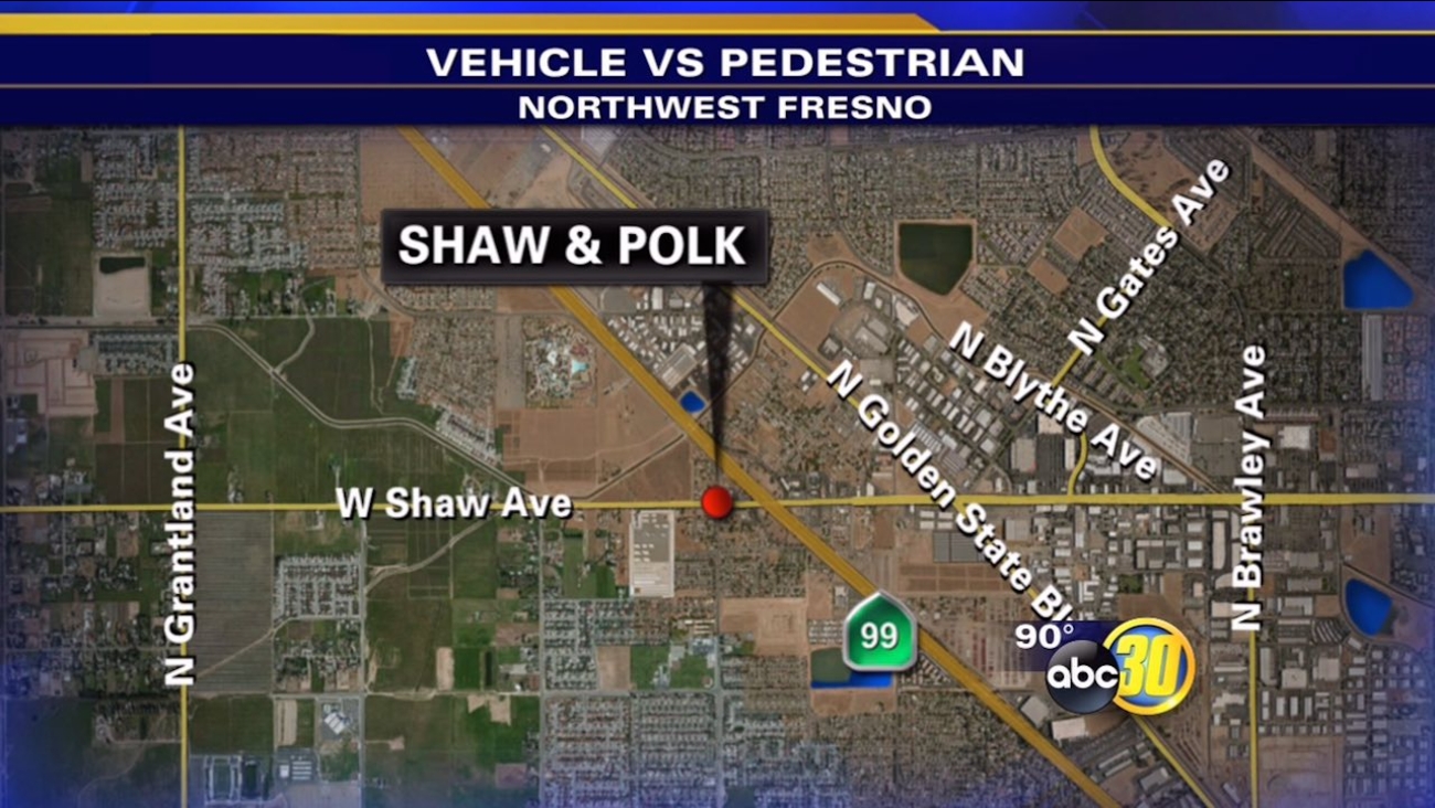 Officers say a female victim was hit by a vehicle at Shaw and Polk around 9:30 p.m. on Saturday.