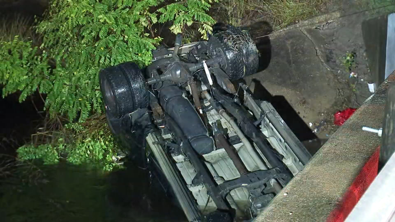 Man and girl hospitalized after car flips into bayou