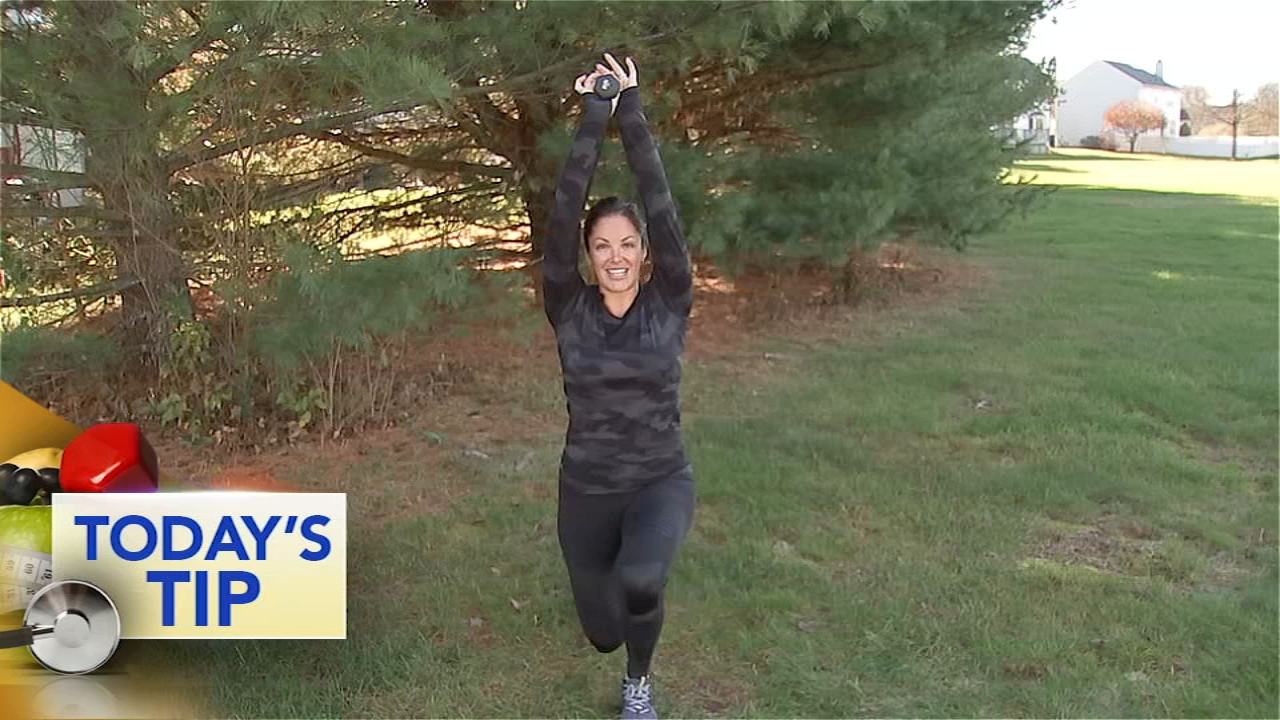 Tricep press with lunge - Today's Tip