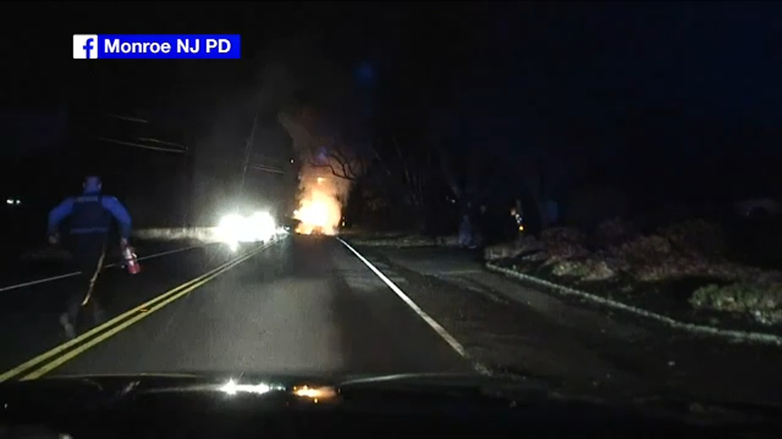 Video shows New Jersey police officer saving man from burning car ...