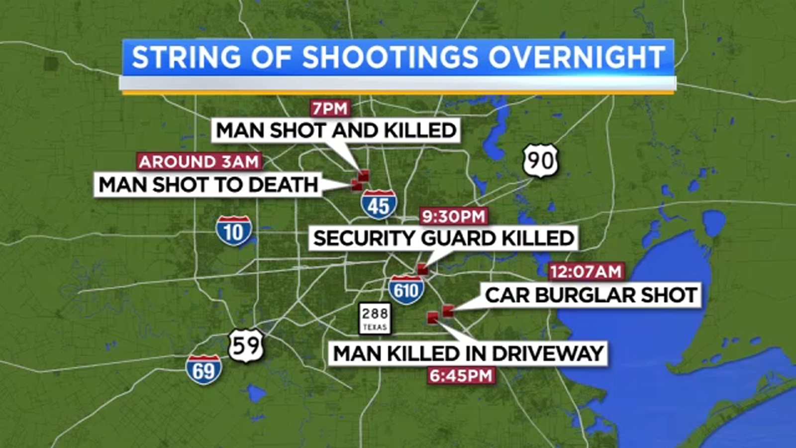 4 dead in multiple overnight shootings across Houston ABC13 Houston