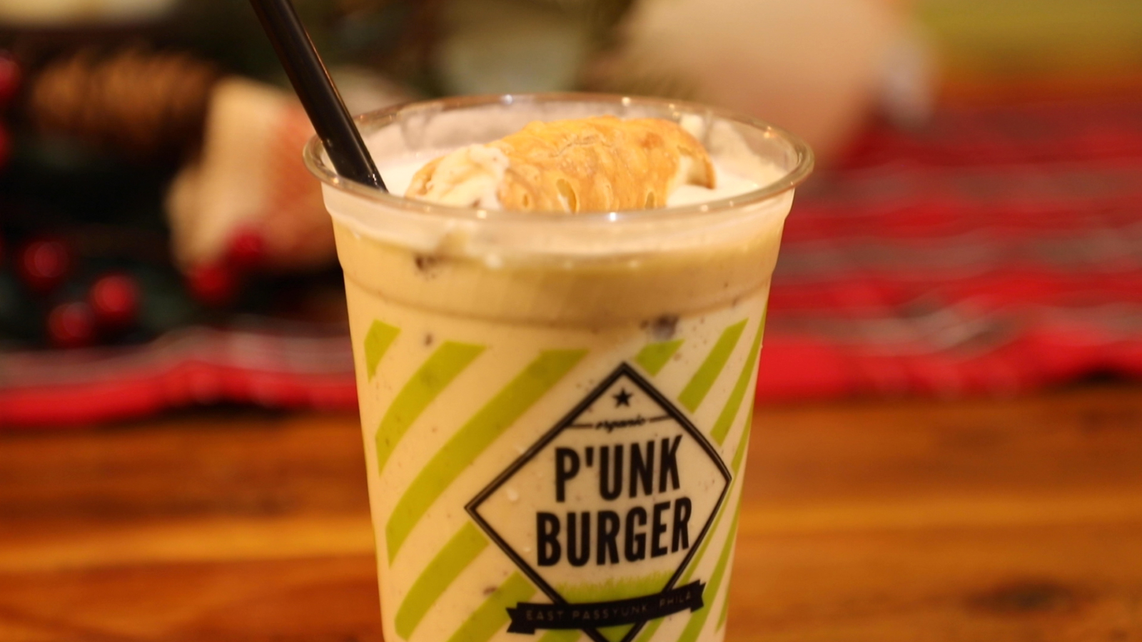 P'unk Burger in South Philly is now selling eggnog cannoli milkshakes