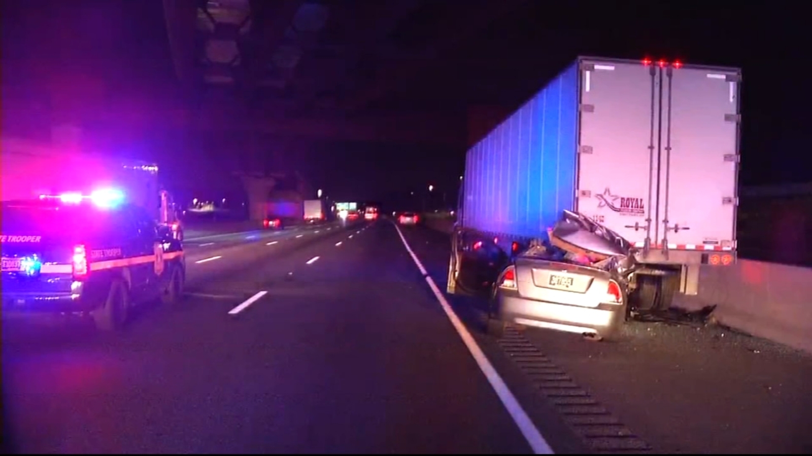 I95 crash Woman killed after car hits tractortrailer in
