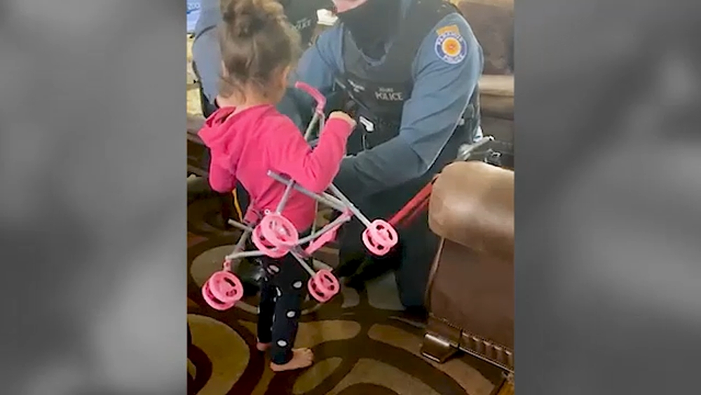 4-year-old rescued after getting stuck in baby stroller