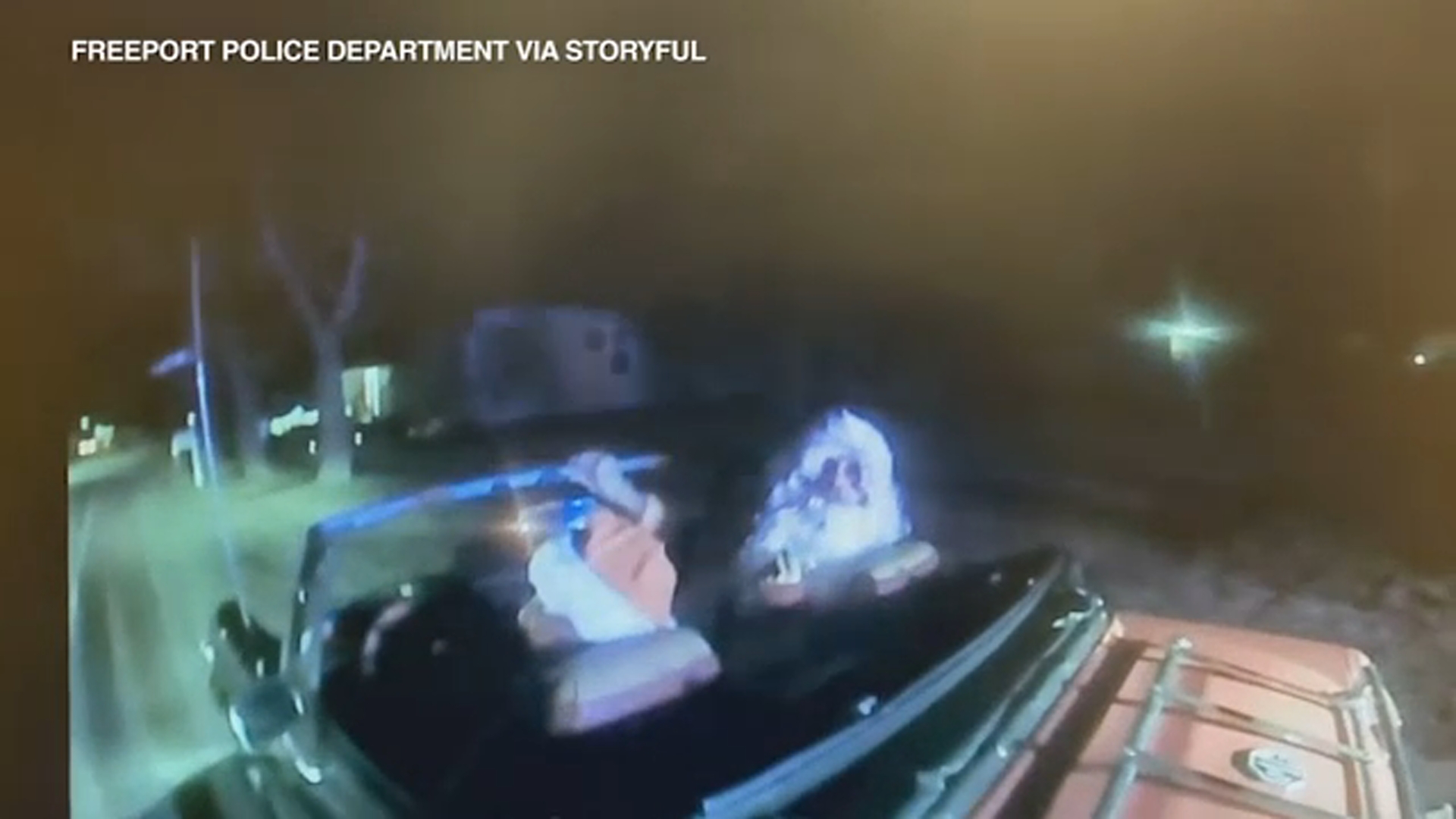 Santa, Mrs. Claus pulled over in 'convertible sleigh'