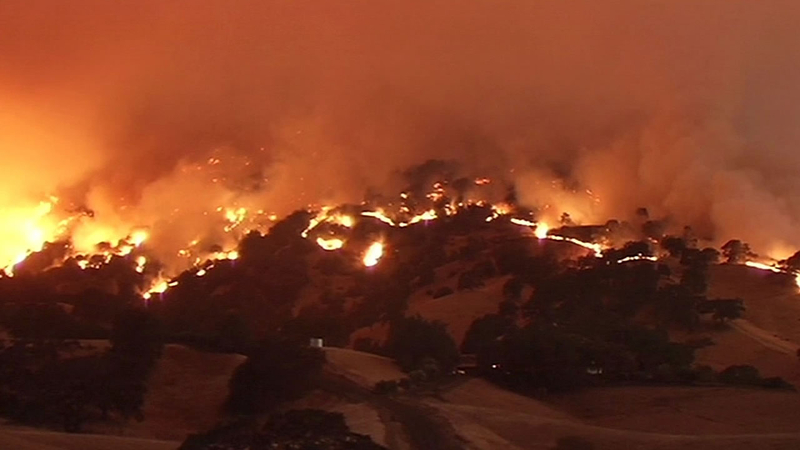 Wildfire Near Lake Berryessa In California Grows Evacuations Underway Abc7 New York