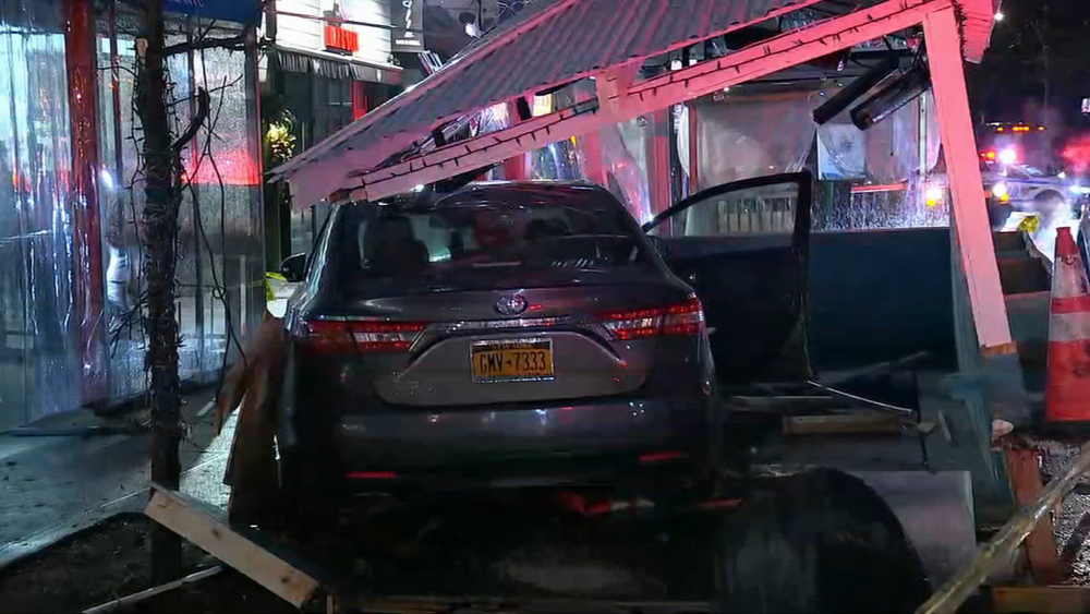 Driver loses consciousness, slams into NYC outdoor dining area