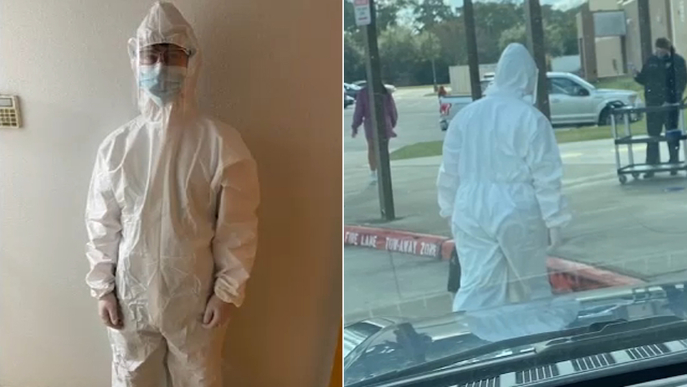 Student goes to school in head-to-toe hazmat suit