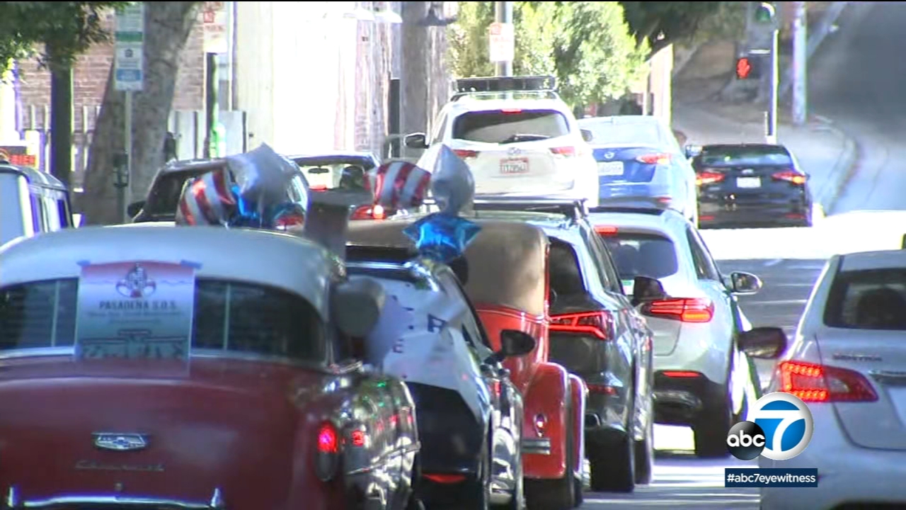 Caravan in Pasadena calls for reopening of businesses