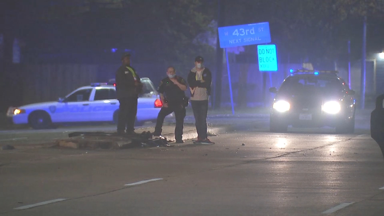 Driver crashes into Houston police patrol cruiser, sending it into the ...