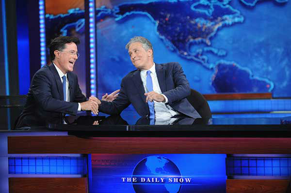 Stephen Colbert gives an improvished, heartfelt tribute to Stewart.